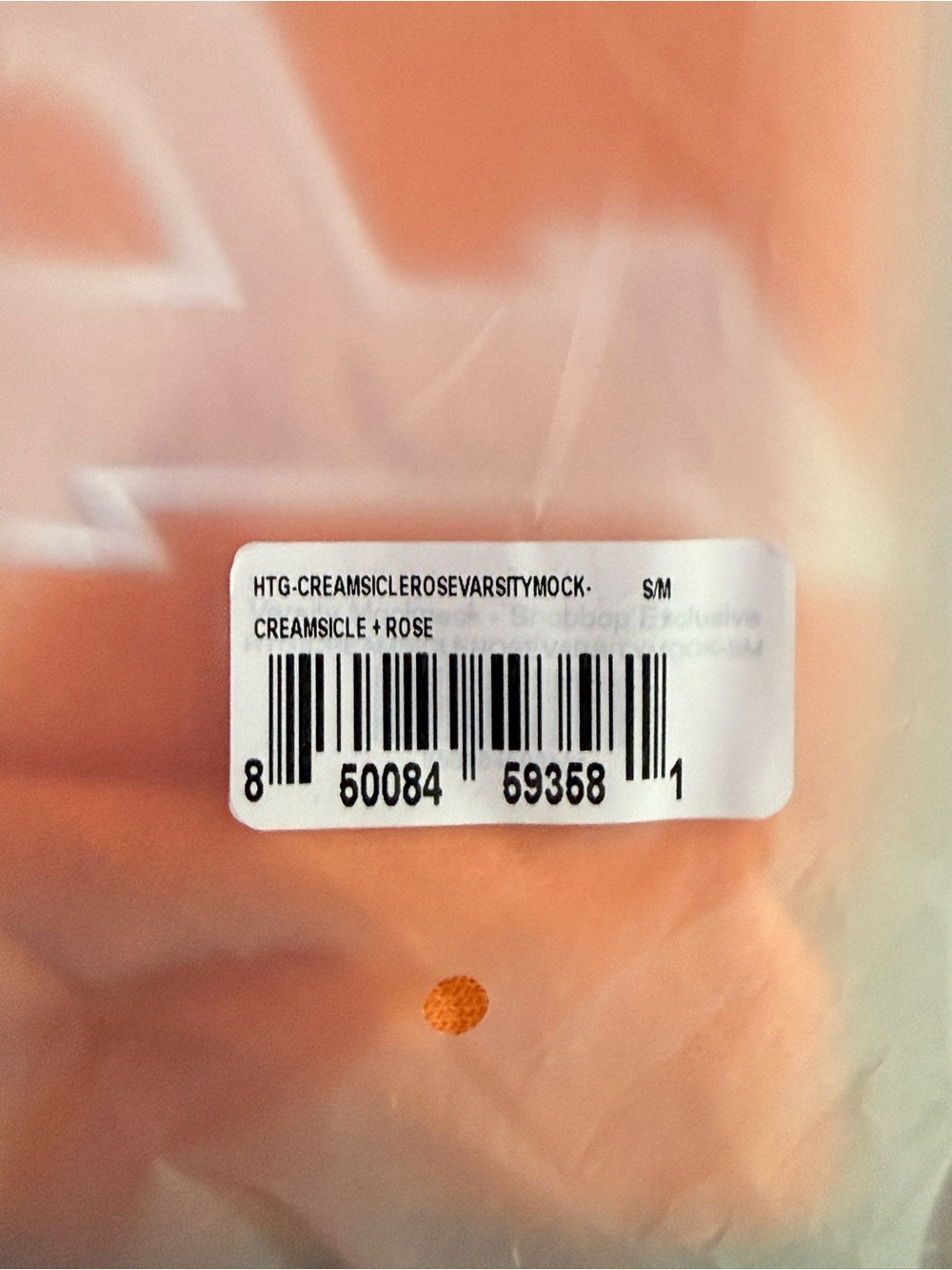PARKE Shopbop Exclusive Creamsicle Rose Varsity Mock-Neck Sweatshirt Size S/M - Picture 3 of 3